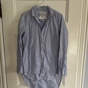 Frank & Eileen Blue and white Striped women’s Grayson Shirt